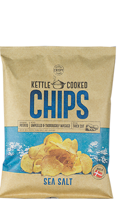 Kettle Cooked Chips Seasalt blauw 150gr