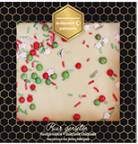 Bijenkorf Witte Chocolade met Cranberry/Bloemen topping
