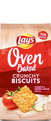 Lay&#039;s Oven Baked Crunchy Biscuits Tomato &amp; Spring Onion 90g