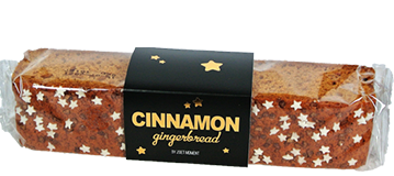 Cinnamon gingerbread zwart/goud 200g