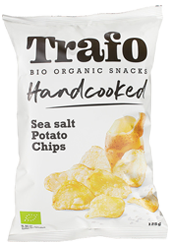 Bio-organic handcooked chips seasalt wit 125gr