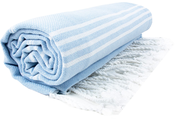 T1-HAMSULTAN Hamam sultan towel - Light blue/white - 100 x 180 cm