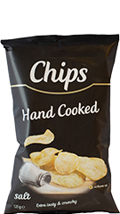 Chips Handcooked salt zwart 125gr