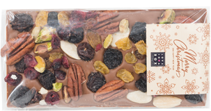 Luxe Reep Melk Noten, Cranberries &amp; Rozijnen Foil I 100g