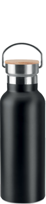 Dubbelwandige roestvrijstalen fles 500ml zwart