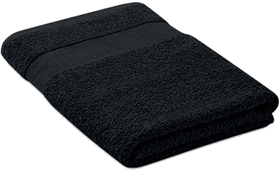 Badstof handdoek zwart 100x50cm
